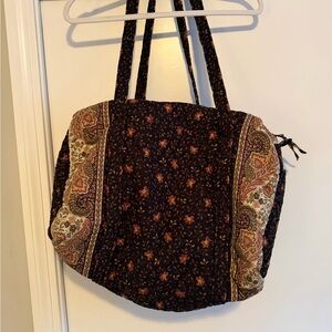 Vera Bradley Vintage Brown Floral Patterned Duffle Bag